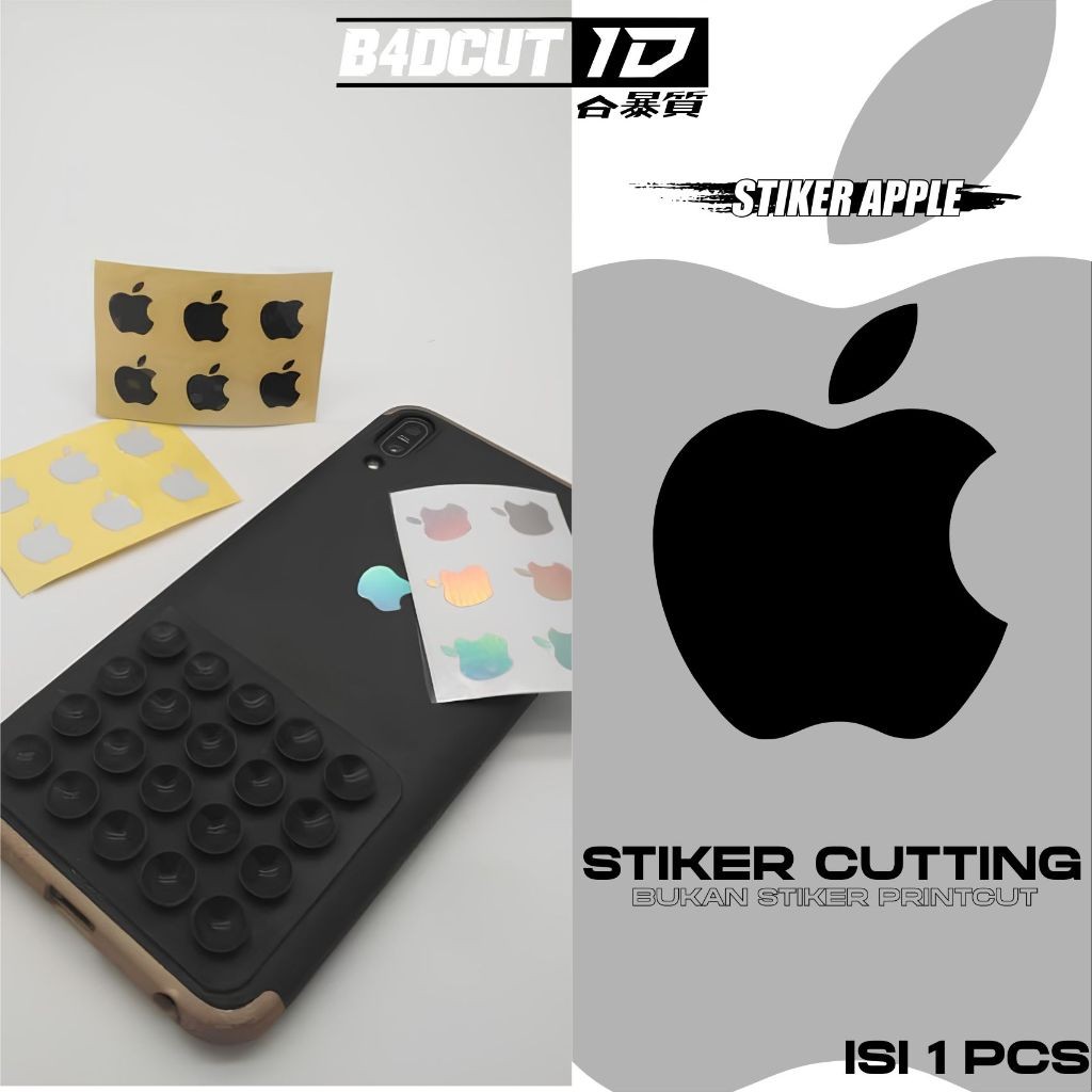 

Stiker APple Cutting Aksesoris Handphone HP Laptop Motor Mobil Keren Bahan Anti Air