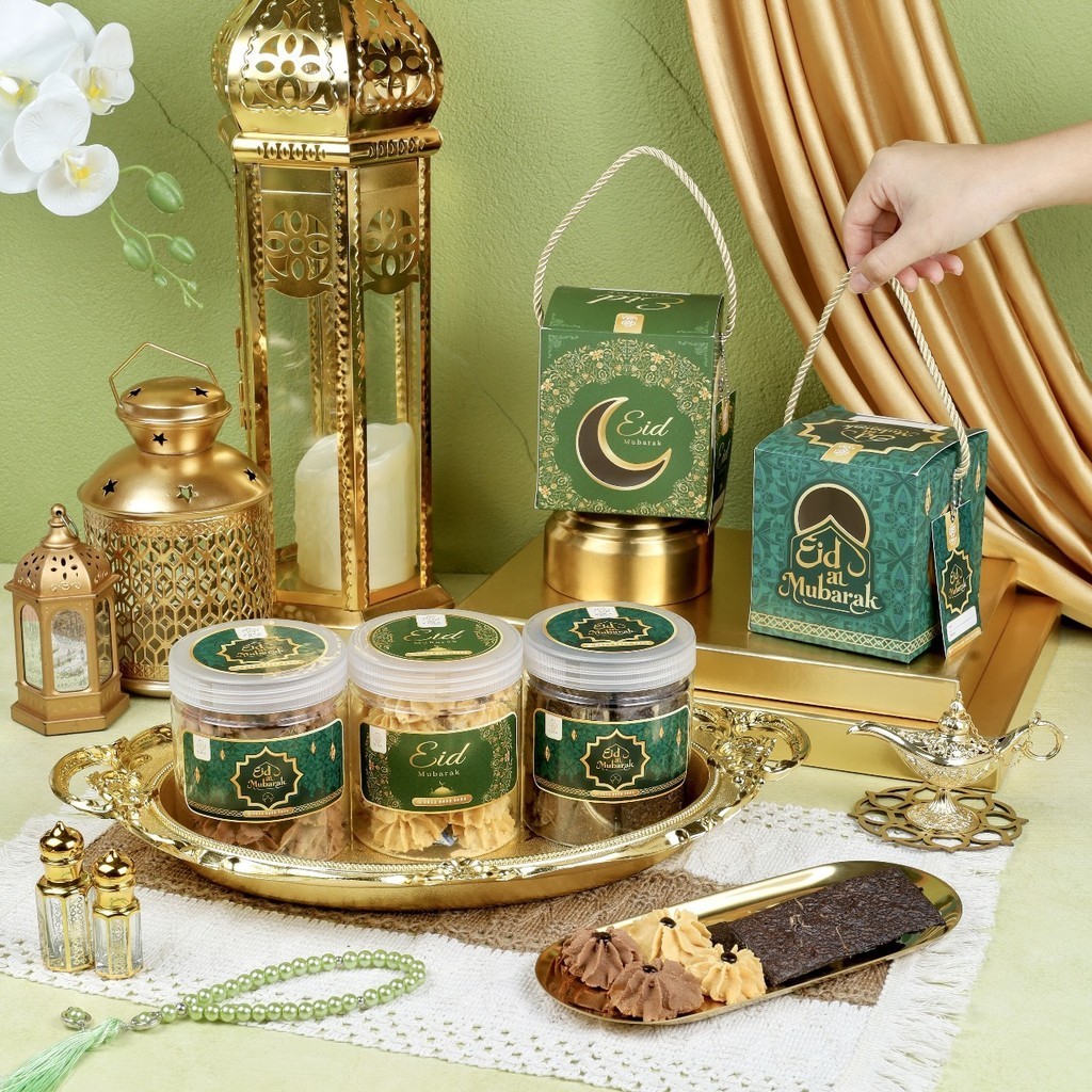 

READY STOCK - Fitri Emerald Hampers Premium Cookies Hampers Lebaran Idul Fitri /Ramadhan 2025