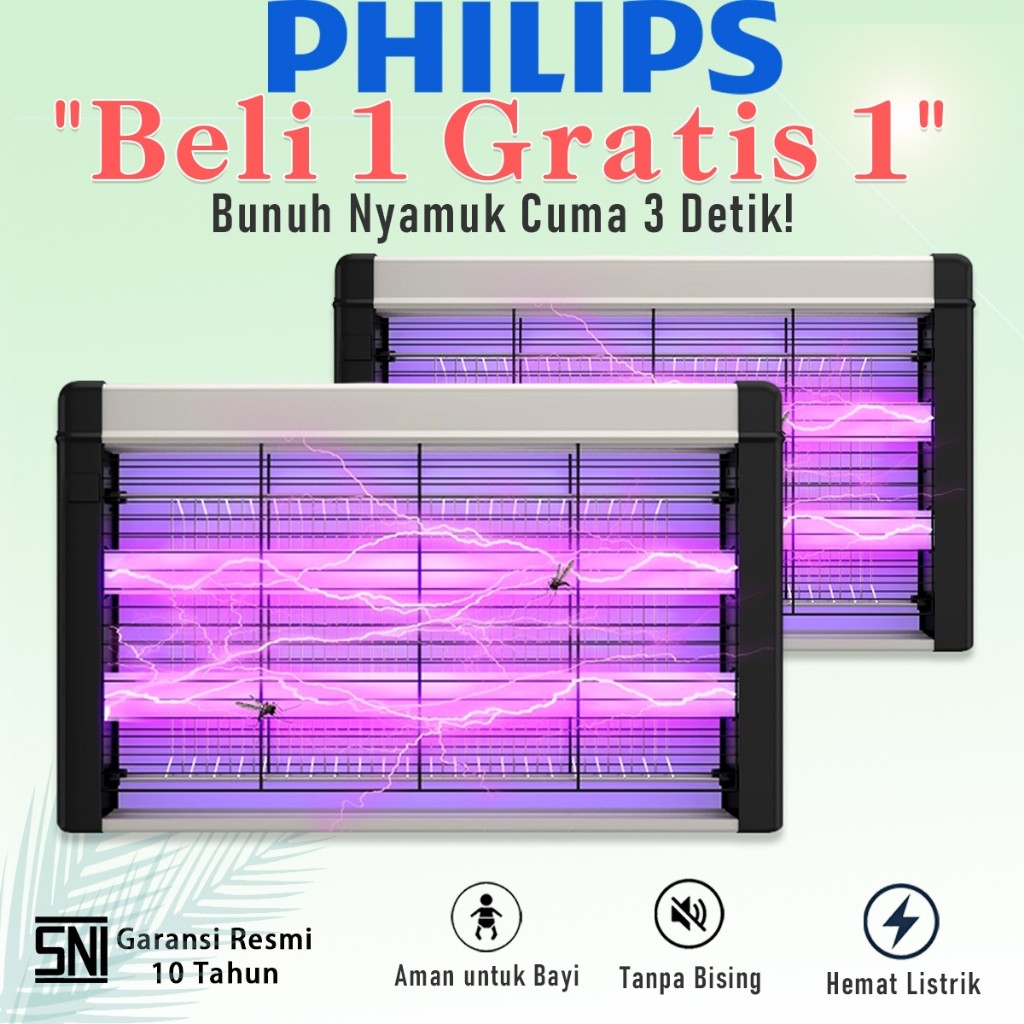 DF56TY PHILIPS Lampu Pembunuh Nyamuk Sensor Lampu Beli 1 Gratis 1 Lampu Gantung Listrik Ultraviolet 