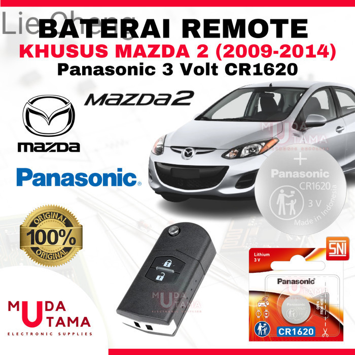 LC Baterai Remote Mobil MAZDA 2 2009-2014 - ORIGINAL PANASONIC CR1620 3 Volt | Battery Remote MAZDA 