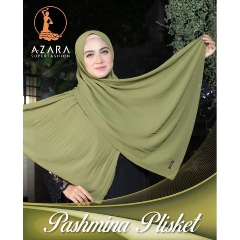 Pashmina Plisket AZARA CERUTY UNO Kerudung Jilbab Pasmina Kupu kupu Terlaris