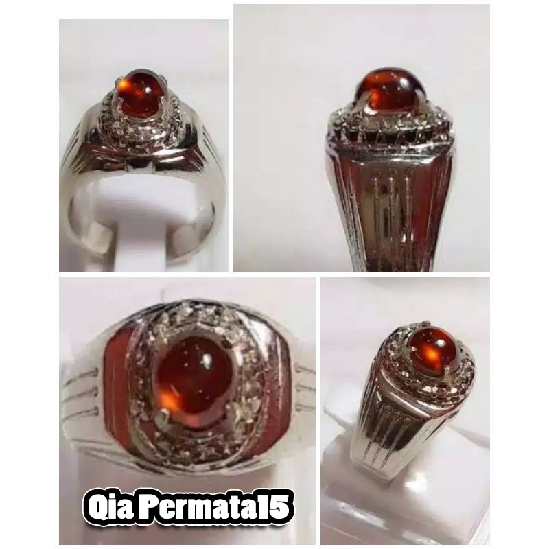 Natural cincin batu red garnet
