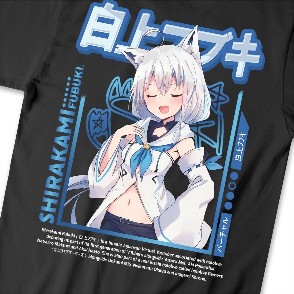 Kaos Virtual  Youtuber Shirakami Fubuki Kaos Vtuber