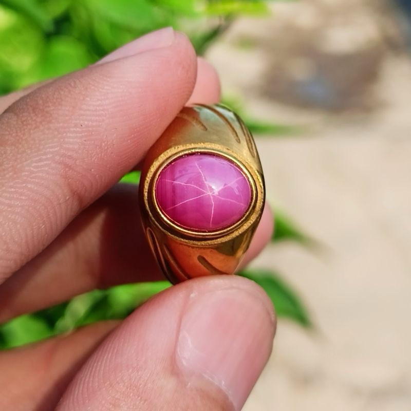 CINCIN BATU AKIK AMERICAN STAR PINK 6 STAR