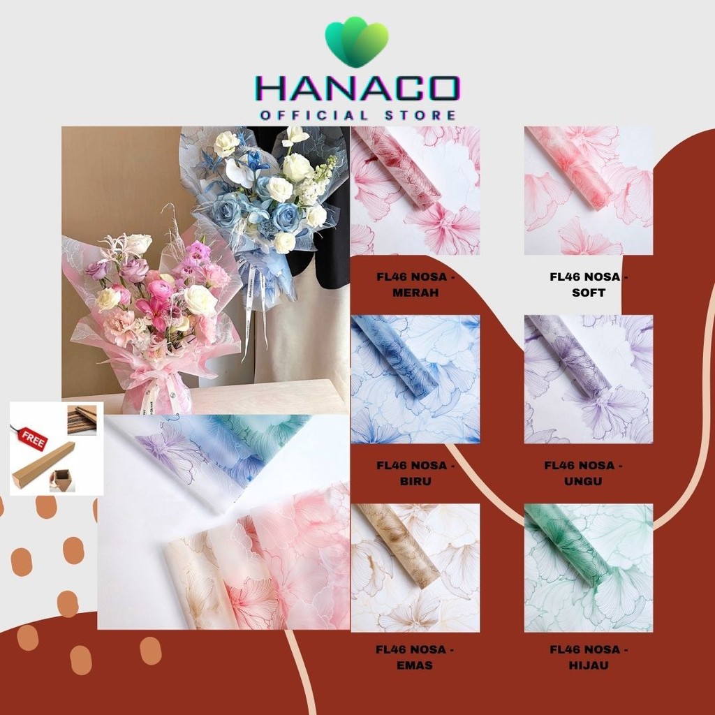 

HANACO - FL46 NOSA Kertas Bunga Paper Buket Motif Cellophane