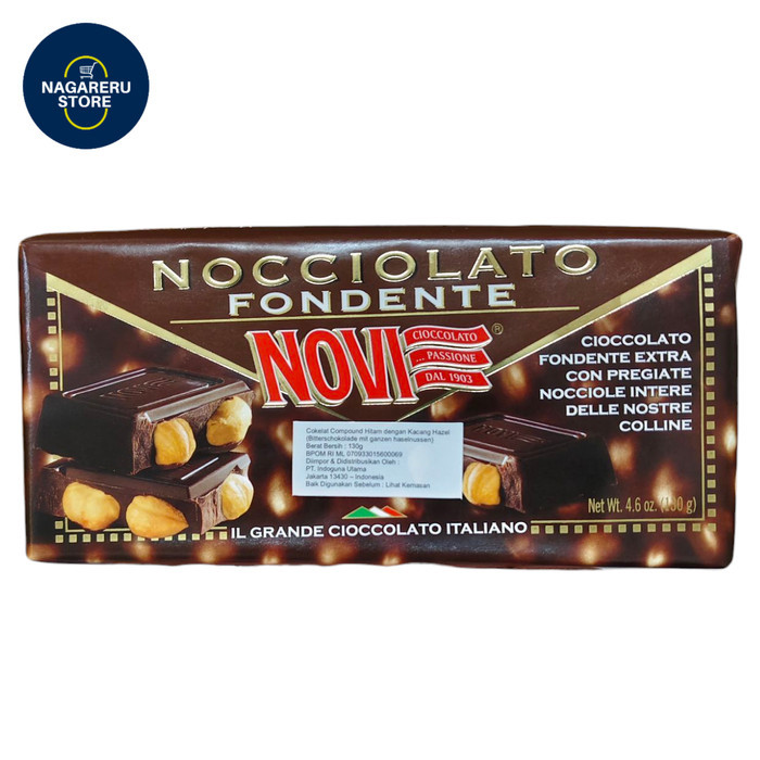 

Novi nocciolato fondente (coklat compound hitam dengan kacang hazel) 130gr