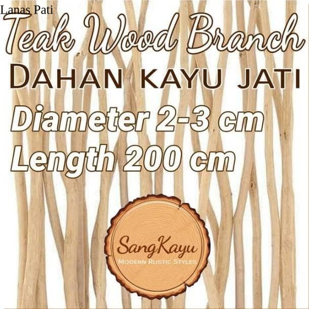 

Teak Wood Branch 200 dahan ranting kayu jati macrame craft dekorasi XD7