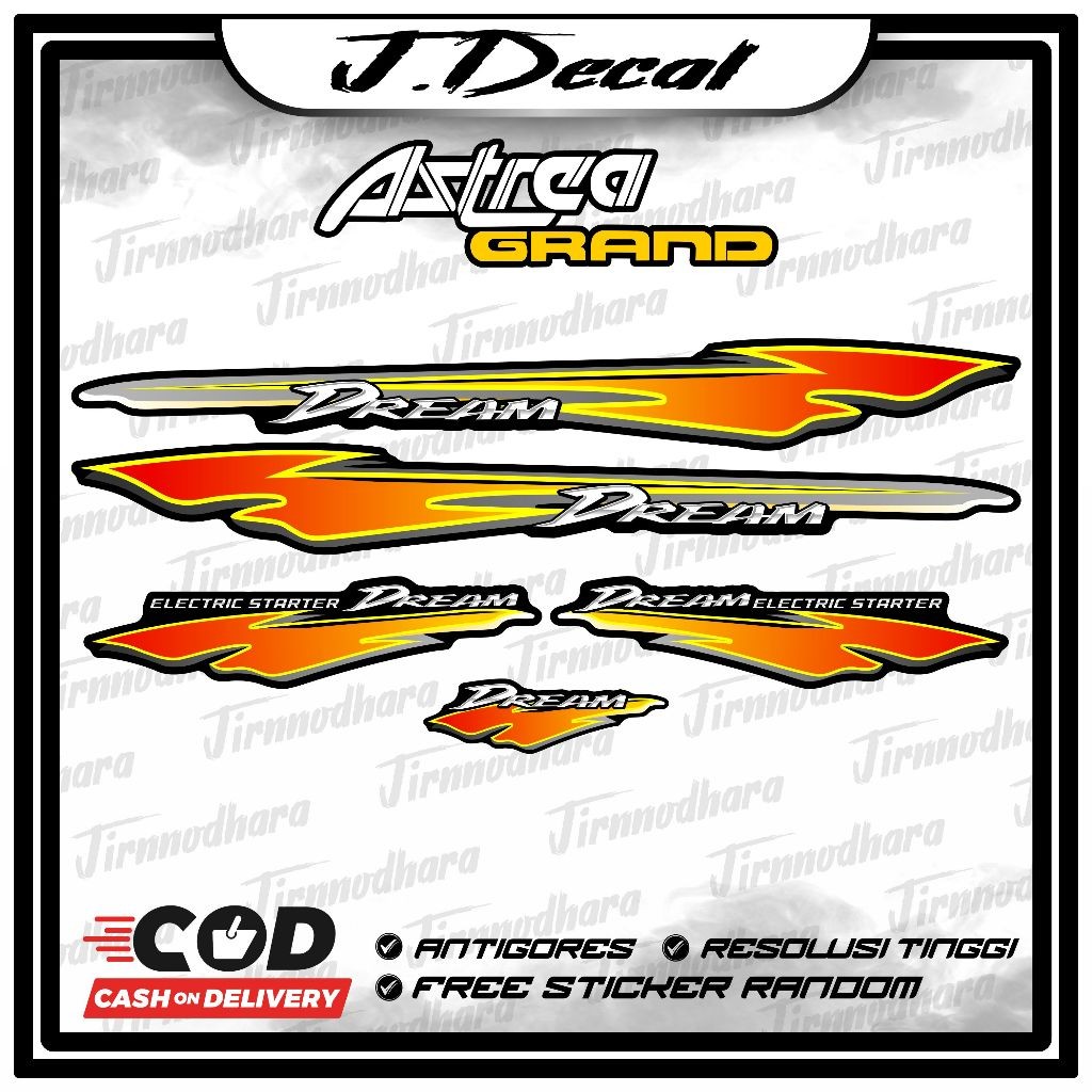 Striping Variasi Honda Astrea Grand Bulus Sabit Dream Jialing