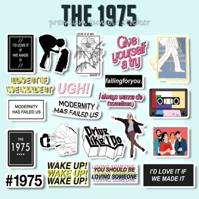 

1975 Band Stiker Tumblr Aesthetic Laptop Stiker HP