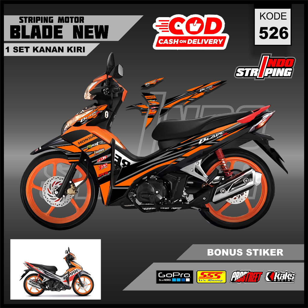 Stiker Striping Honda Blade New 110 / 125 Semi Full Body