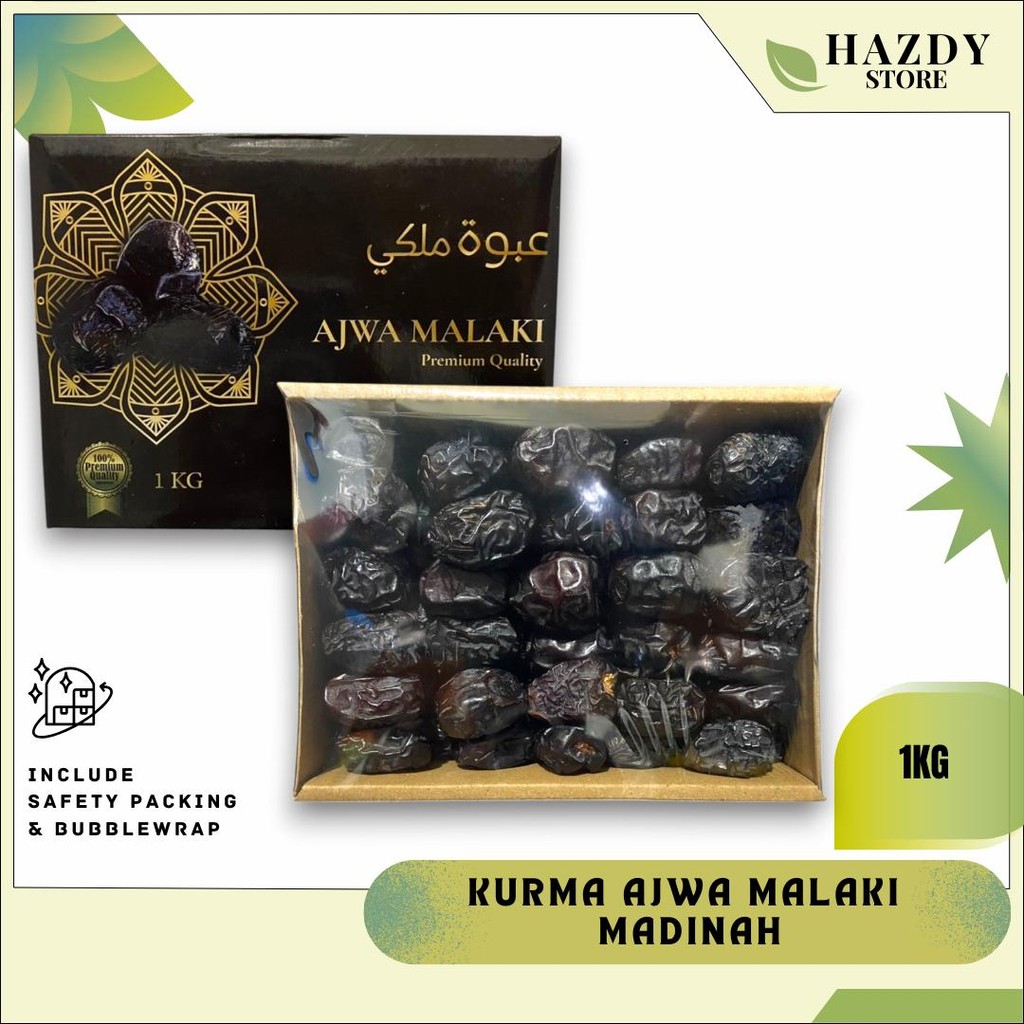 

KURMA AJWA PREMIUM MADINAH MALAKI UKURAN 1KG DAN 500GR ORIGINAL