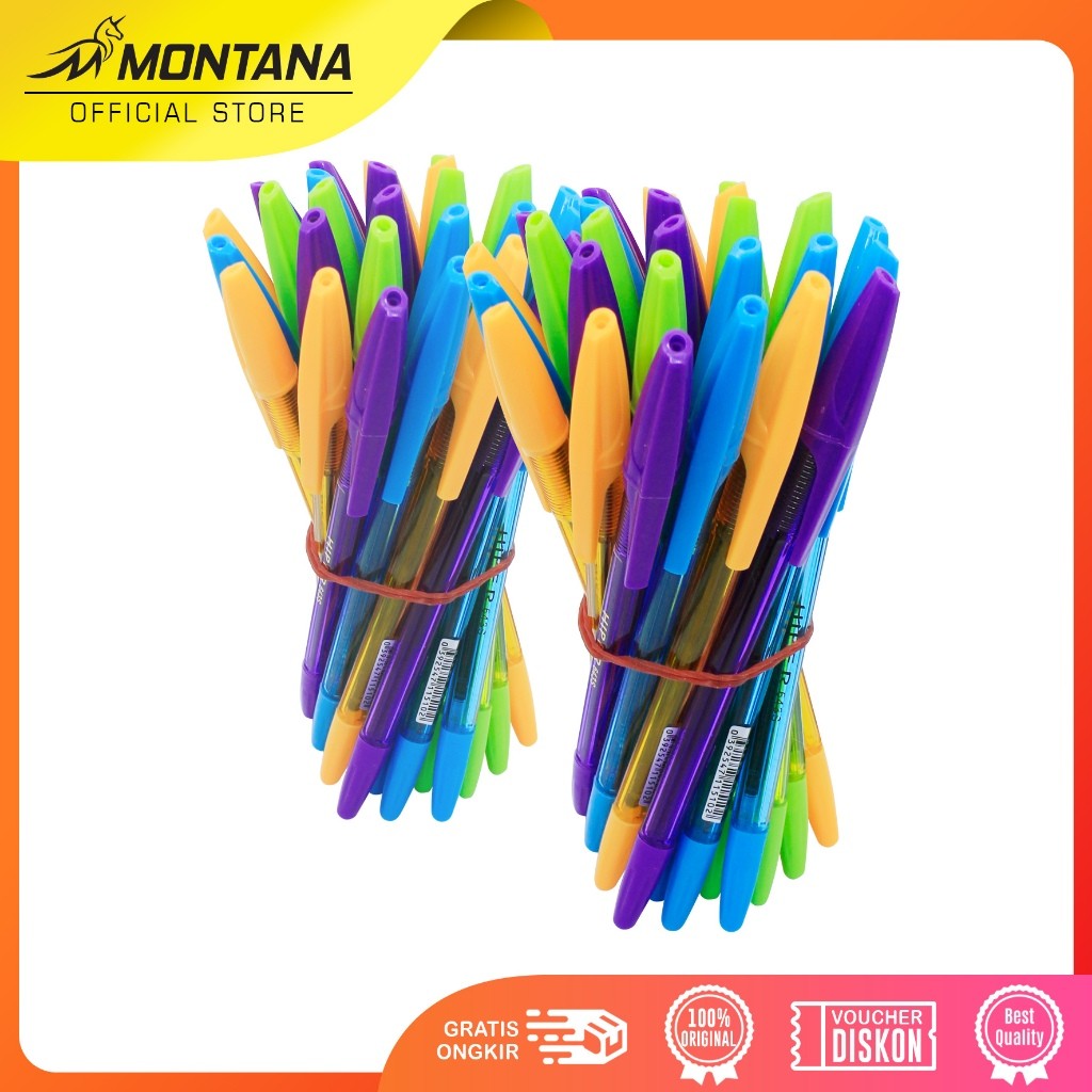 

M2000 Bundling Ballpoint Selongsong Warna Neon / Ballpoint Warna Warni 1.0mm copy (2)