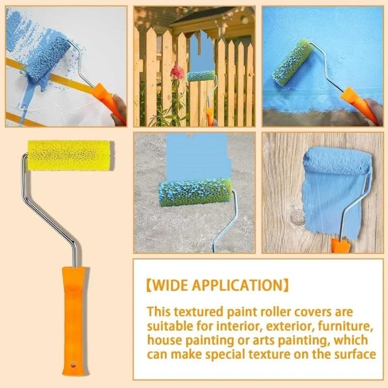 

1PC 4inch Wall Paint Roller Brush Portable Sponge Painting Roller with Handle Roller Brush Paint Portable for Wall Painting Tool