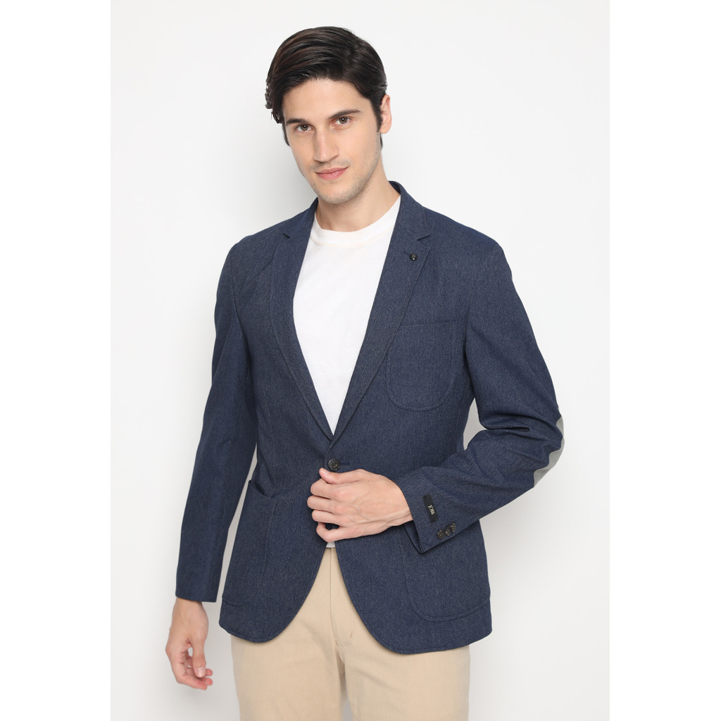 Jobb Willfred-T1 Blazer Pria Slim Fit Navy