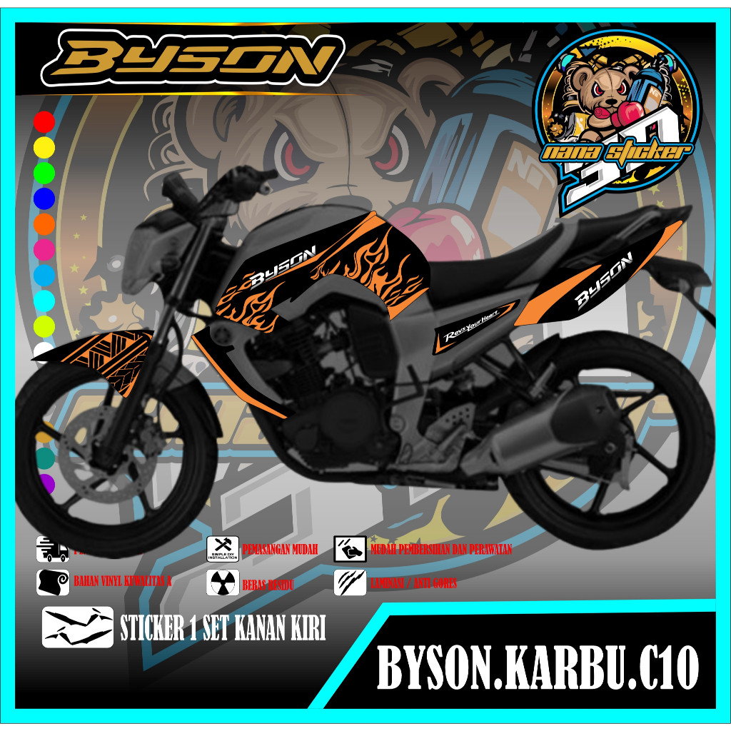 Striping Byson Karbu - Stiker Byson Karbu List Variasi Motor Sticker Byson Karbu