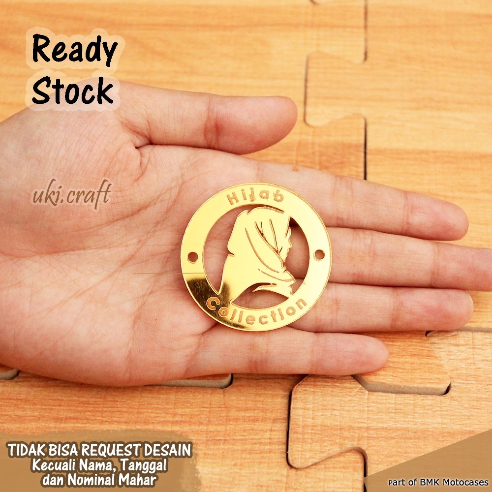 Label Hijab Akrilik RING WITH GRAFIR, Merk Jilbab, Logo Kerudung / MERK / LOGO / BRAND / LABEL AKRIL