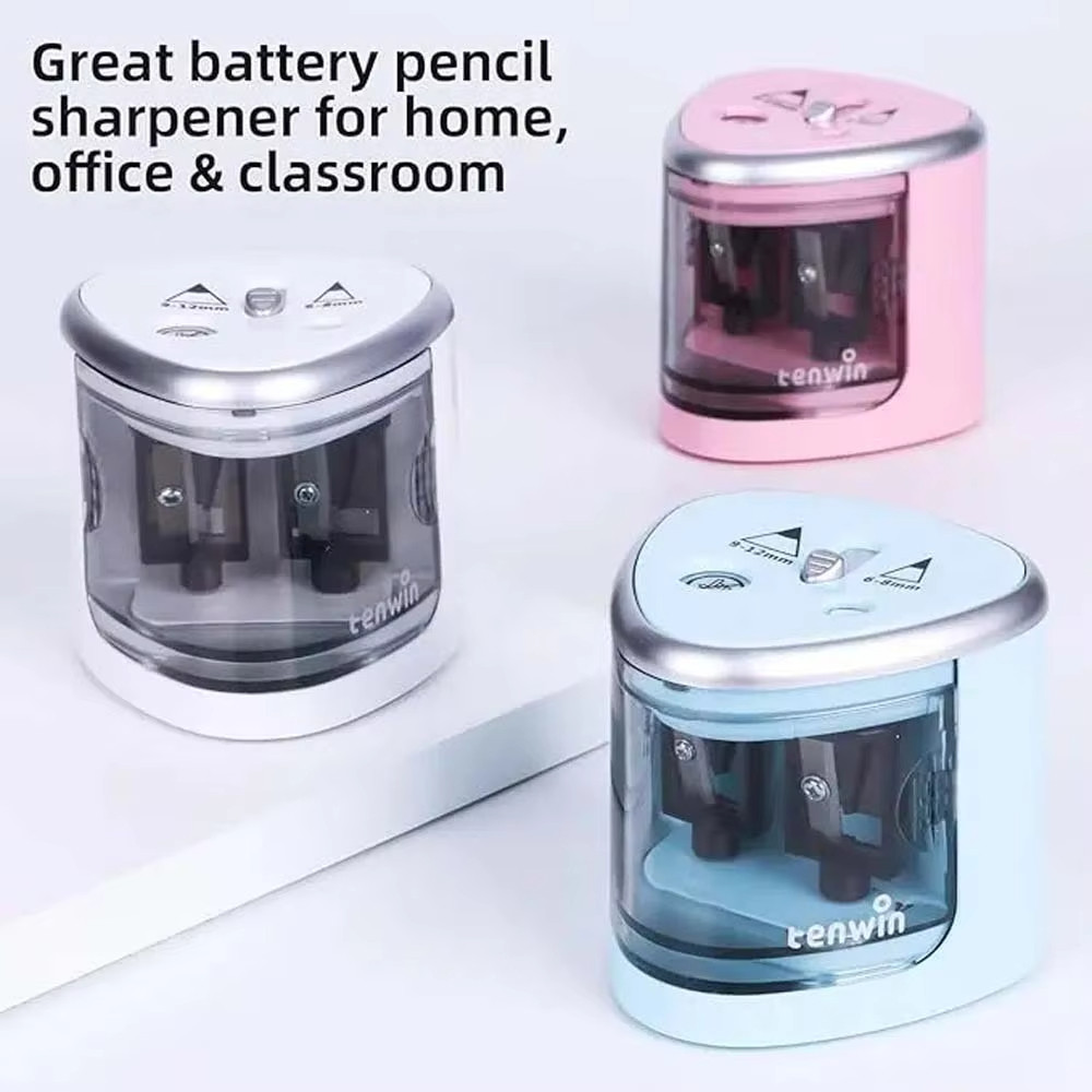 

TENWIN 8004 Electric double-hole pencil sharpener & Posture Correction Pencils HB/2B Two-hole Switch Automatic Pencil Sharpener