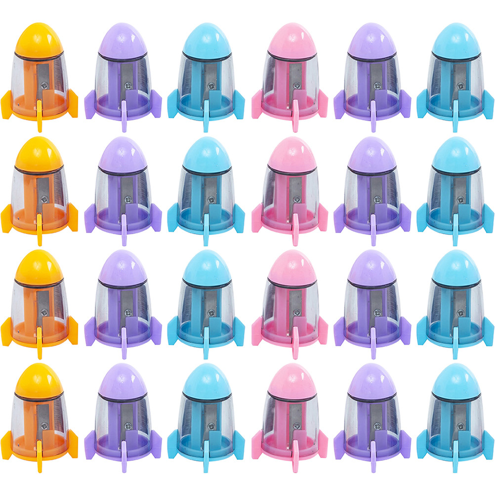 

Children Pen Sharpener Rocket Hand Held Pencil Colorful Sharpeners with Eraser Metal