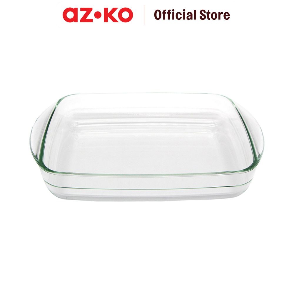 AZKO Culinart Loyang Kue Kaca Rectangle Tray Adonan Wadah Panggang Kue Cetakan Keik Baking Pan Perle