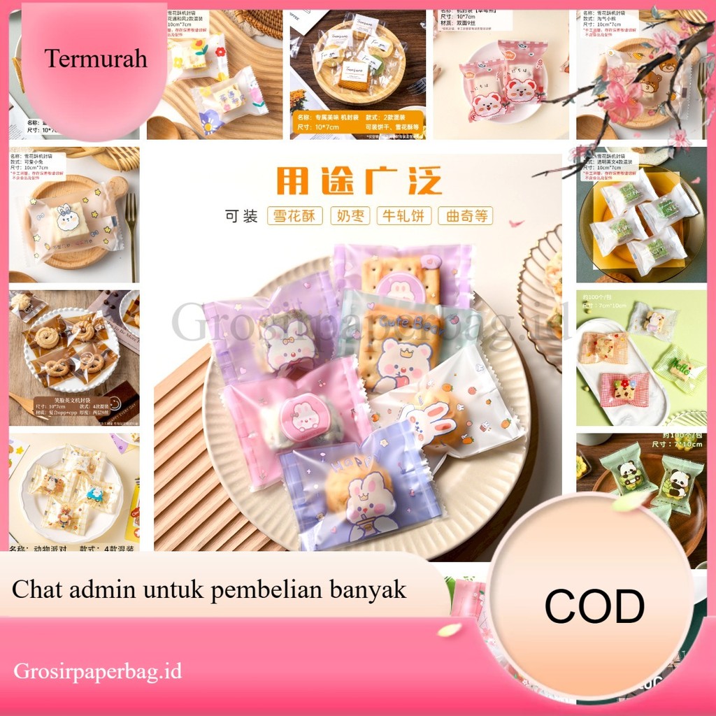 

(100PCS) Kantong Plastik Sealer Ukuran 7X10CM Plastik Kemasan Makanan Motif Kartun Jepang Aesthetic Plastik Kawaii