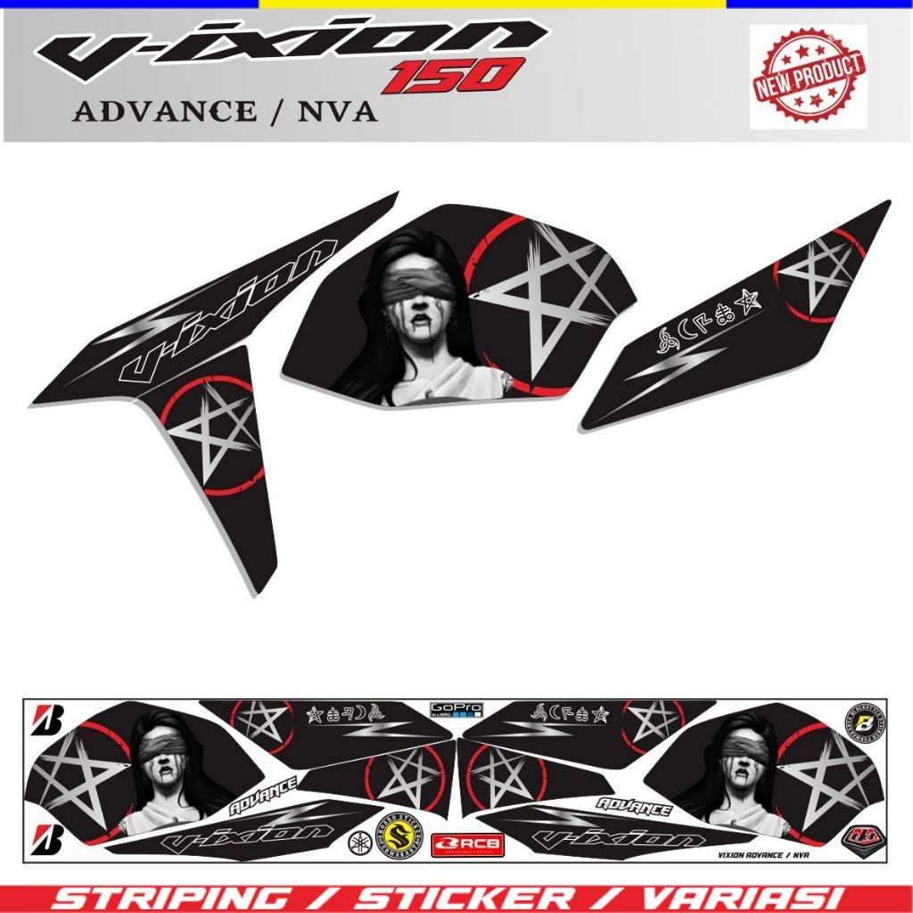 STIKER MOTOR VIXION 150 NVA / STRIPING KEREN VIXION ADVANCE STRIPING MOTOR