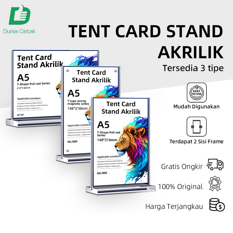 

(COD)Tempat Brosur A5 1.5mm Portrait 2 Sisi / Tent Holder / Tent Card Stand Akrilik