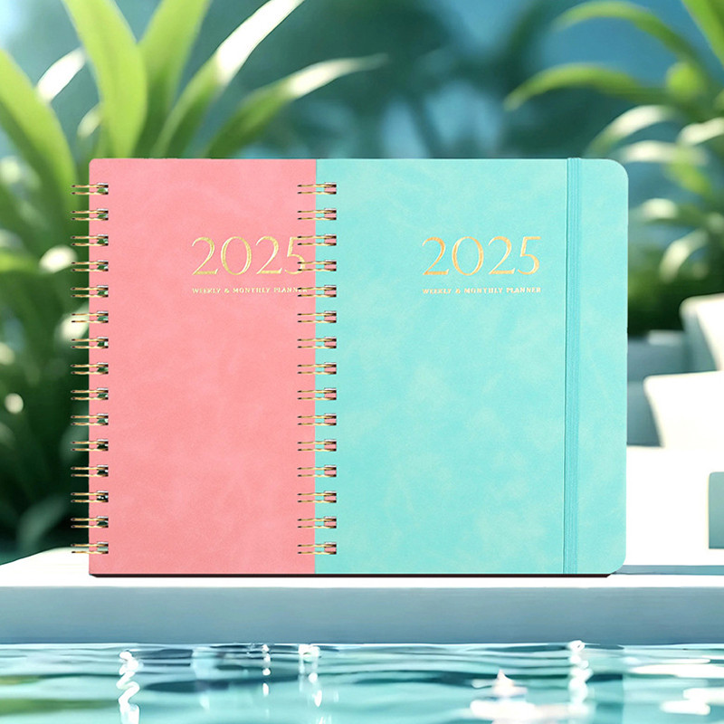 

140 Pages Notebook Diary 2025 Plan Schedule Strapped Notebook Calendar Weekly Notebook (2025.1-2025.12)