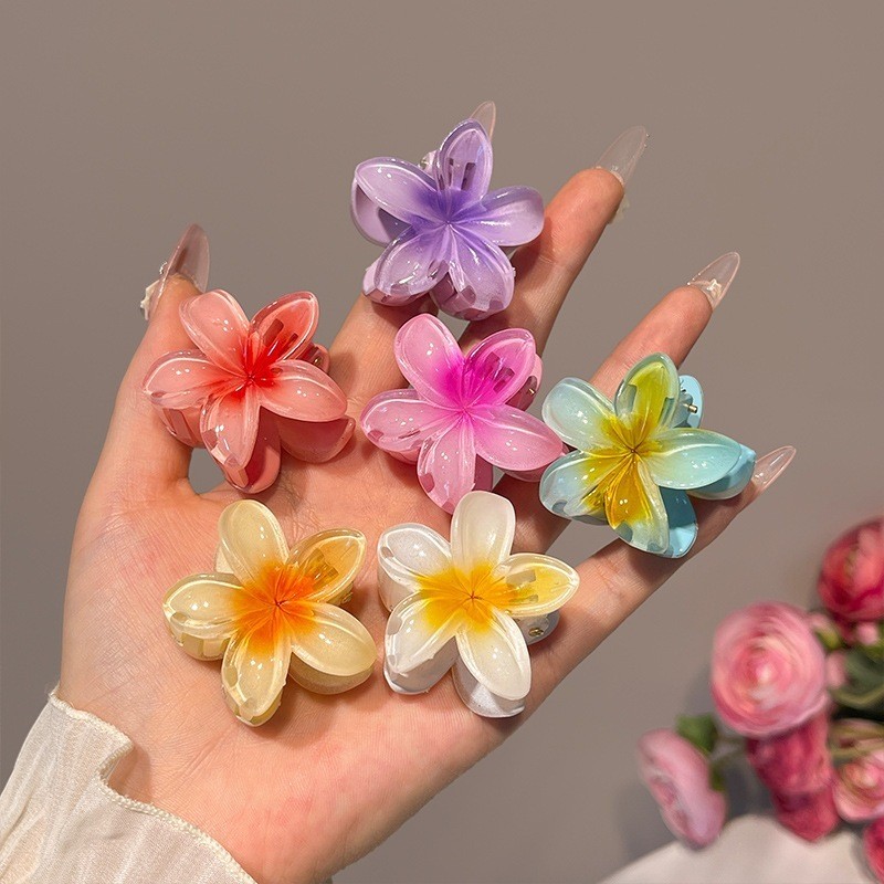 JEPIT RAMBUT BUNGA KAMBOJA 8 CM dan 4 Jepit Rambut Bunga Kamboja Bali Flower Hair Clip Korean Style 