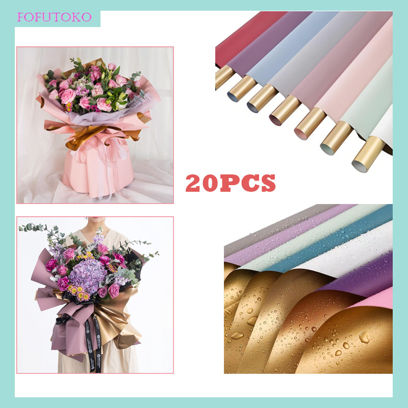 

Kertas Flower Wrapping Bi Color Gold Cellophane /58x58cm Kertas Wrapping Gold Cellophane Buket Bunga/Cellophane Flower Wrapping / Kertas Bunga/20 PCS