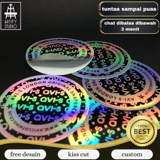 

Artify SBH 7-15 Cetak Stiker Logo Bulat Custom Sticker Olshop Makanan Bahan Hologram Waterproof