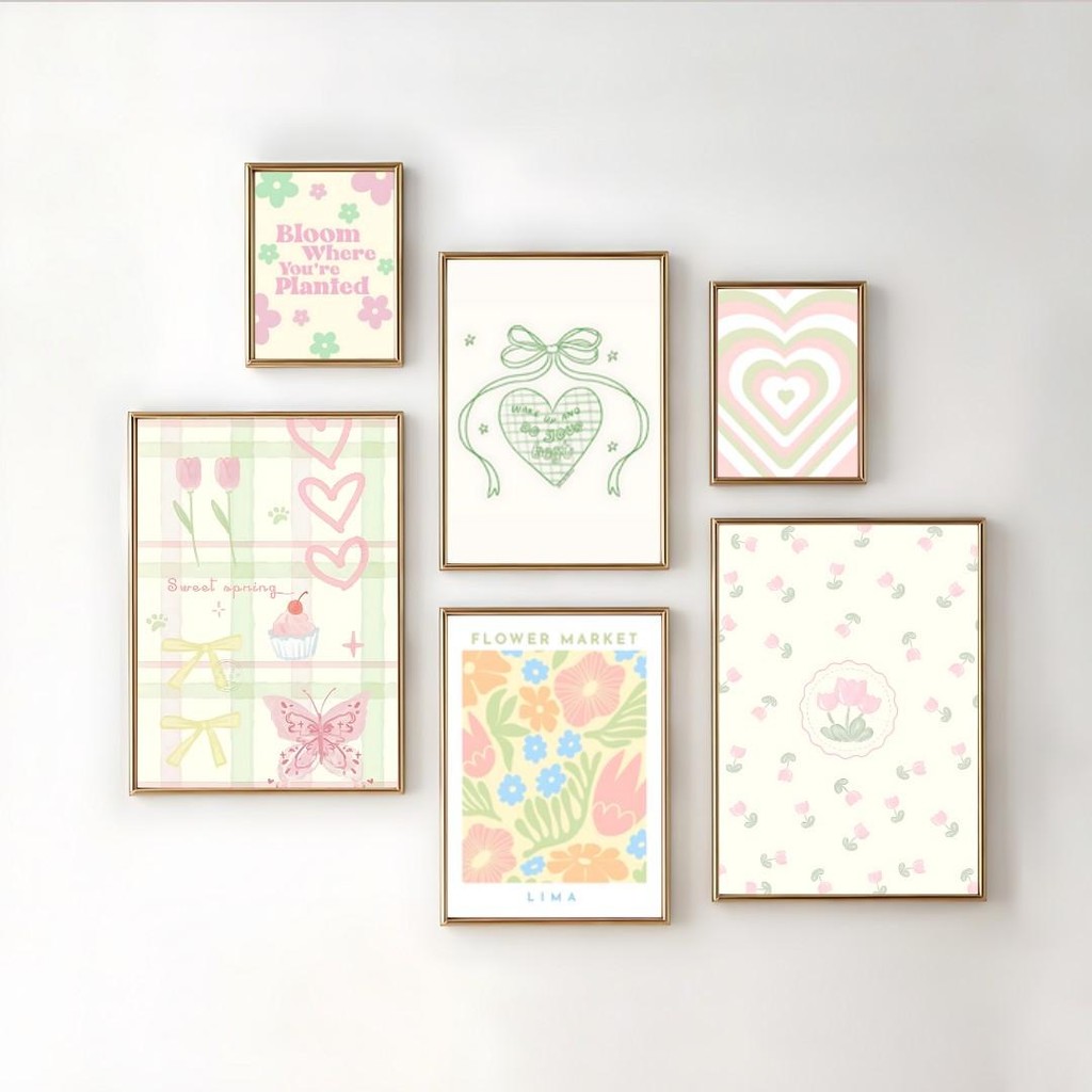 Hiasan Dinding Kamar Tidur Aesthetic | Danish Pastel Wall Decor | Properti Konten