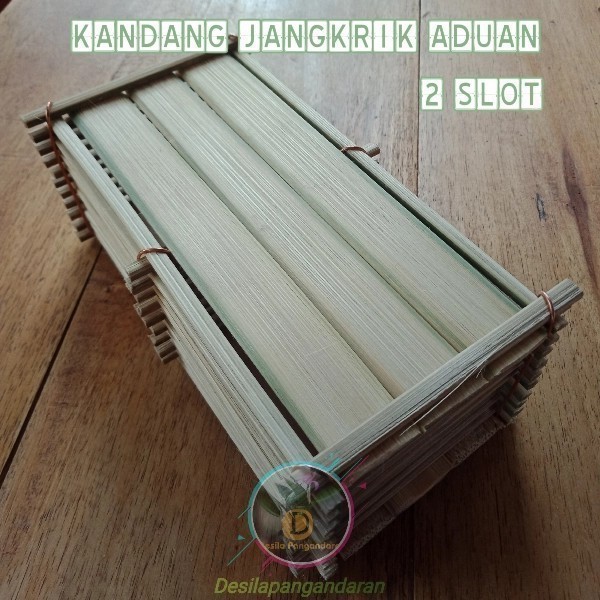 kandang jangkrik aduan bambu 2 slot / kandang jangkrik kecil klasik