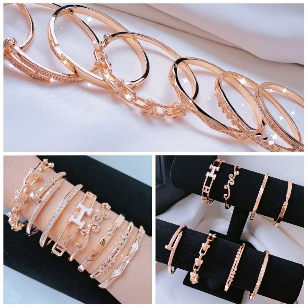 Promo Gelang Keroncong Dewasa Wanita Kekinian Banyak Model Ulir Gelang Bangle Xuping Titanium