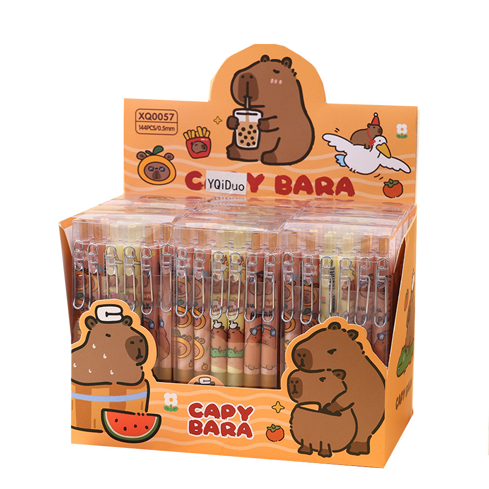 

12Pcs/Set Cute Anime Capybara Gel Pen for School Writing Kawaii Cartoon Neutral Pen Office Supplies kids Stationery gift