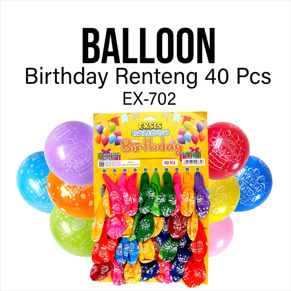 40pcs Balon Renteng / Balon / Balon Exsis Renteng 40pcs