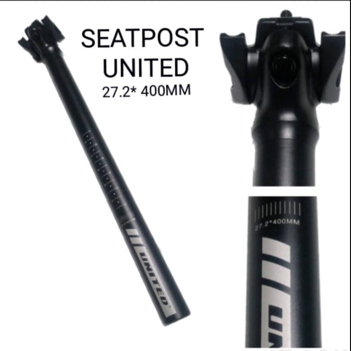 United Seatpost 27.2 x 400 mm Alloy Tiang Sadel Sepeda Roadbike Balap