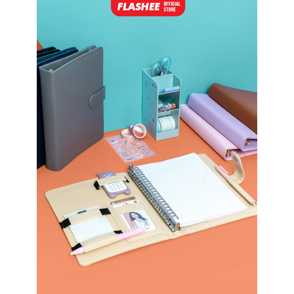 Binder A5 Ring 20 Krem Binder Perusahaan Notebook Organizer Ada 8 Warna Pilihan Lucu Aesthetic