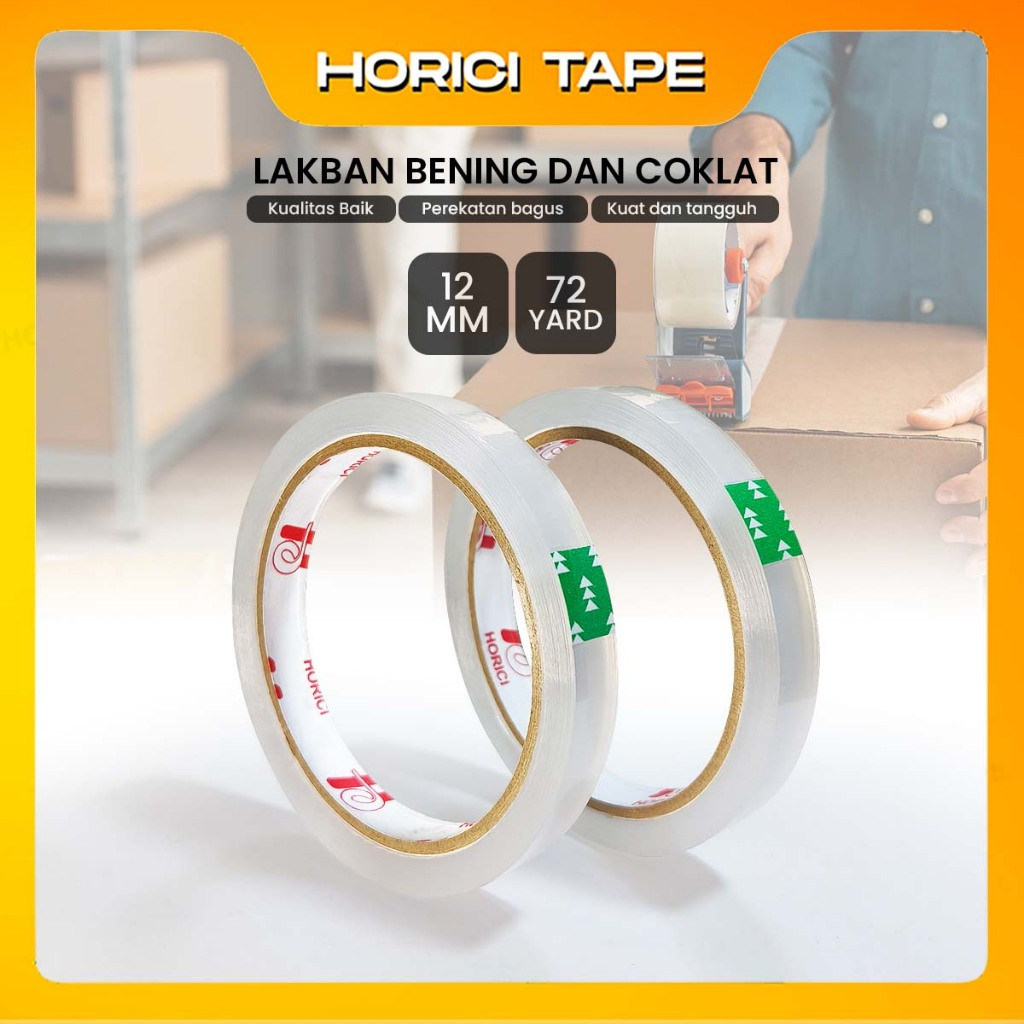 

Isolasi Bening HORICI 12mm x 72Yard / Solatip Super Clear Isolasi Atk Super Clear Transparan