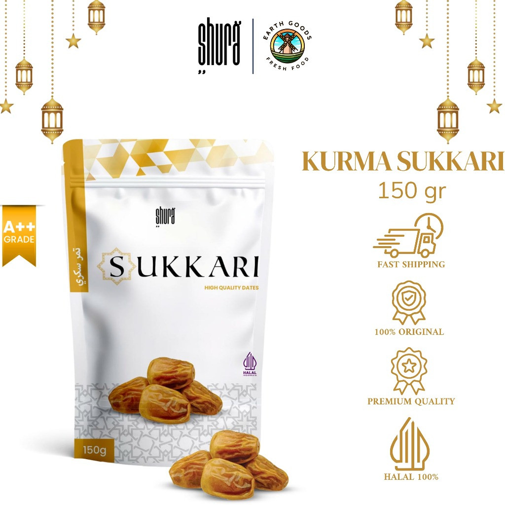 

Shura Kurma Sukkari Pouch 150gr Premium Original High Quality Sukari Oleh-Oleh Haji dan Umroh