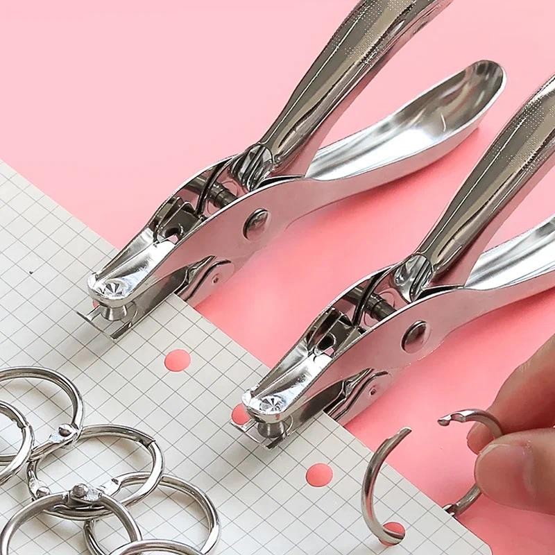 

Single Hole Punch 8 Sheet Capacity 6mm Diameter Hole Puncher Hand Paper Scrapbooking Punches for Home Office School Supplies