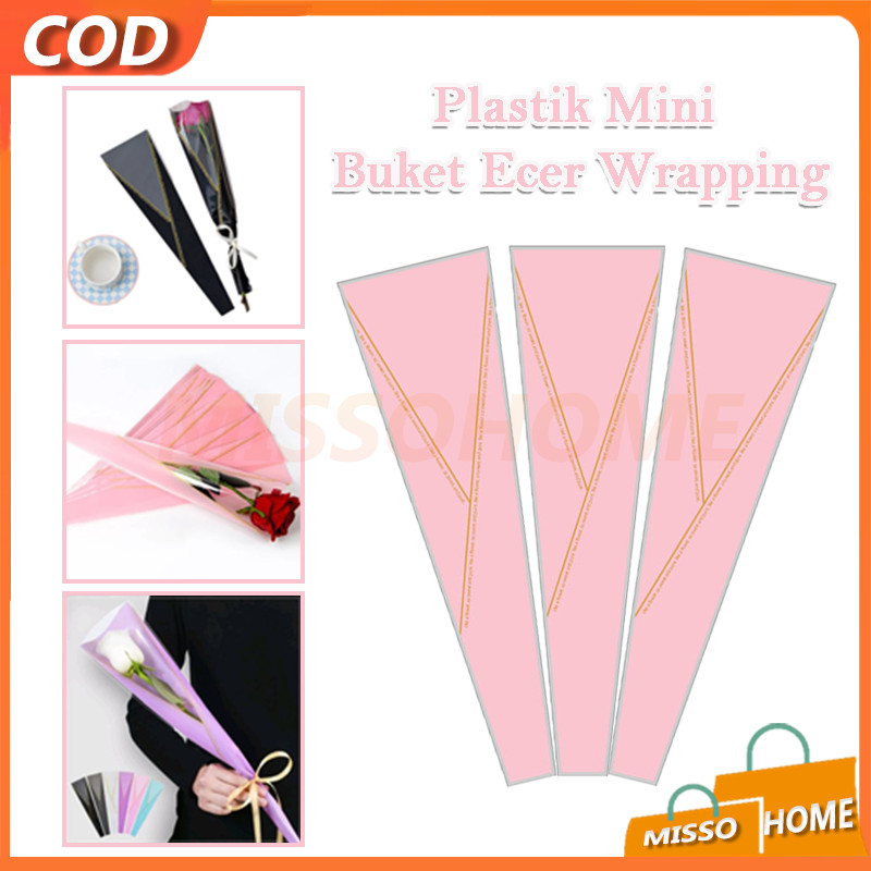 

Flower Wrapping Plastik Mini Buket Mawar / Plastik Bungkus Bunga Artificial Ecer / Mawar Wrapping / Plastik Mini Buket Ecer