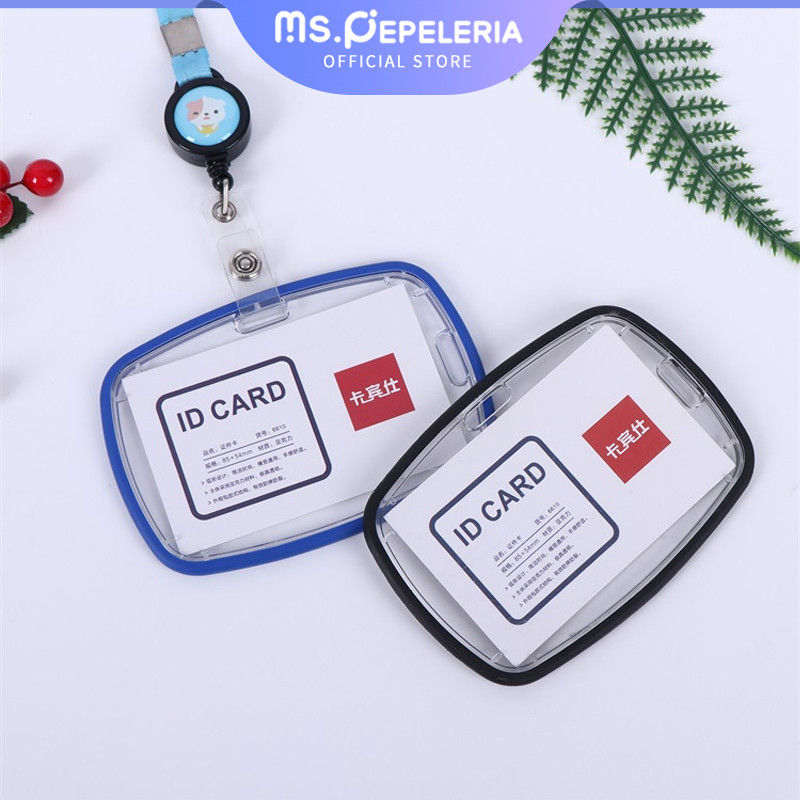 

ID Card Holder/Casing Tempat ID Card Karet/Name Tag DIY/Tempat Photocard Kartu Foto Alat Tulis Sekolah 3 inch Cover Transparant-Ms.Pepeleria