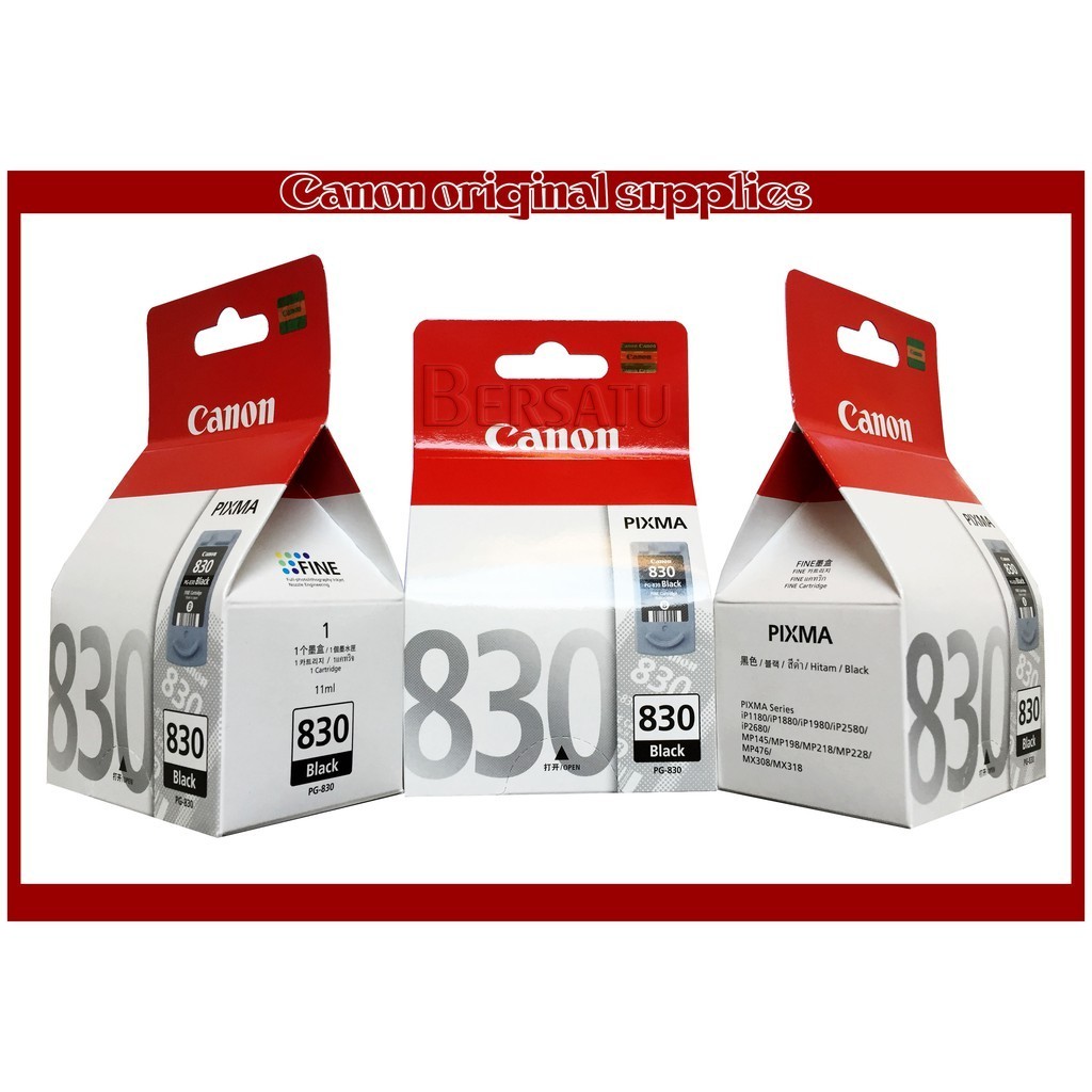 Tinta Catridge Canon PG 830 Original Black/Hitam Printer IP1880/1980 MP145 198 228 476
