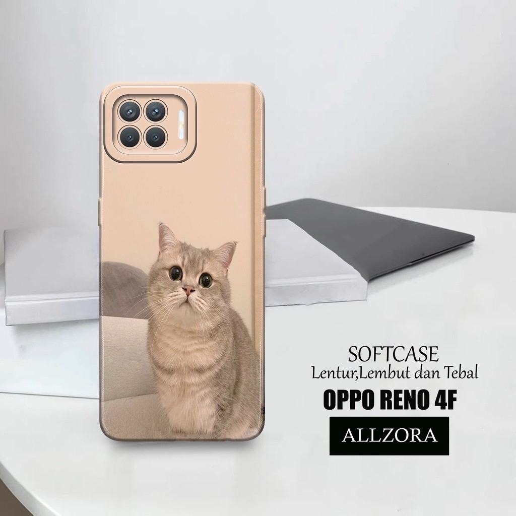 Case Hp Oppo Reno 4F - [ KUCING ] Casing Oppo Reno 4F Terbaru - Kesing Hp Oppo Reno 4F - Silikon Opp
