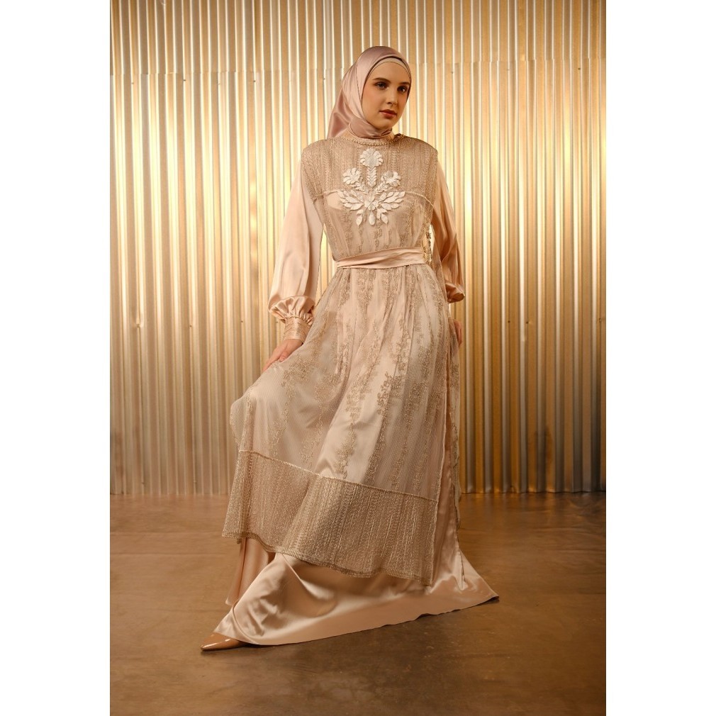 Shafira - Esmeralda Dress - Cream | Gamis Panjang Muslim Wanita - S