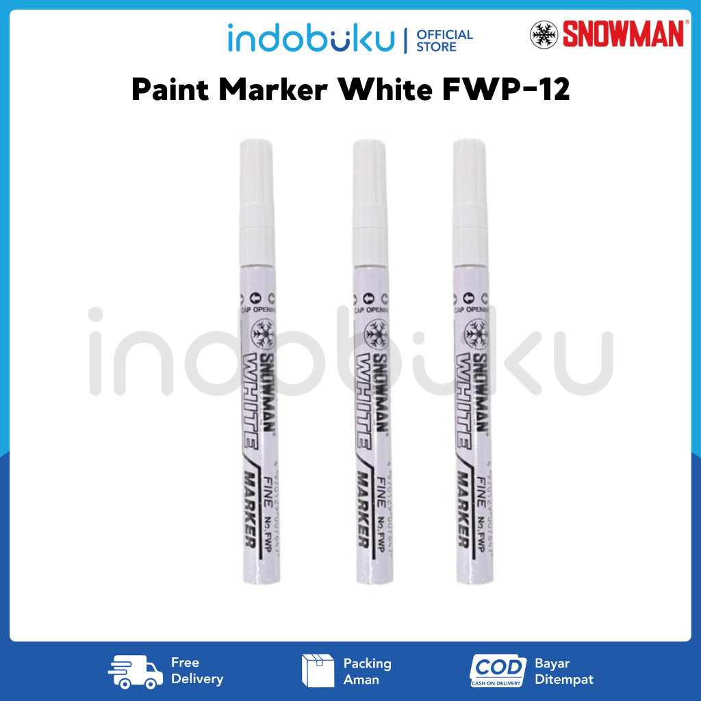 Paint Marker White Snowman FWP-12 / Spidol Putih Kecil Snowman FWP-12
