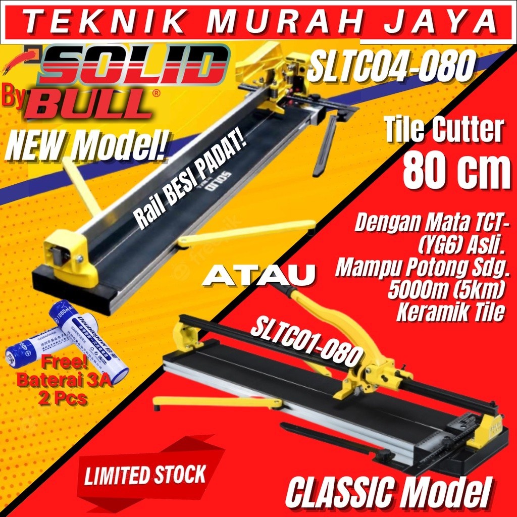 SOLID Manual Tile Cutter 32" LASER 80 CM Alat Potong Keramik Granite 800mm