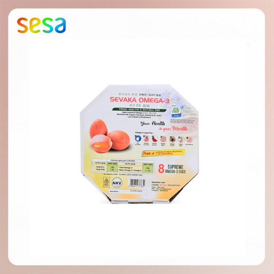 

SEVAKA Omega 3 Supreme Egg 8 Pcs - Telur Makanan Pokok