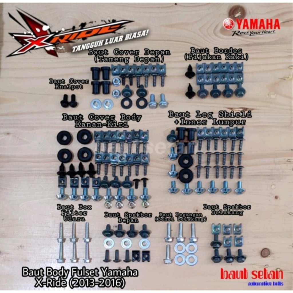 Baut lengkap set body yamaha x - ride 115cc/Baut fullset body X-ride 115cc