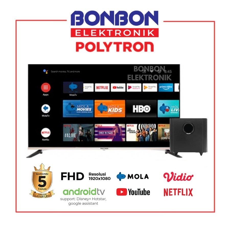PROMO HARI RAYA Polytron LED TV 50 Inch PLD 50BUG9959 / 50BAG9953 (NEW) Smart Android Soundbar